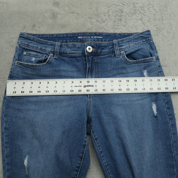 INC International Concepts Jeans Women's Size 12 Mid-Rise Straight 29" Inseam - Picture 7 of 16